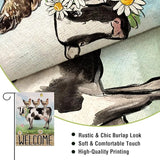 Artofy Welcome Spring Summer Farm Animals Small Decorative Garden Flag, Cow Chicken Hen Farmhouse Yard Lawn Outside Decor, Rustic Burlap Outdoor Home Decoration Double Sided 12 x 18