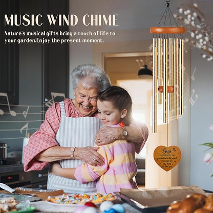 Gigi Gifts Wind Chime - Metal Windchimes Outdoors for Best Grandma from Grandkids Garden Patio Yard Indoor Home Porch Hanging Decor Appreciation Mother's Day Birthday Gift for Grandmother