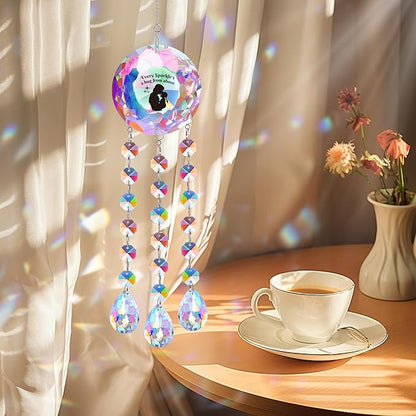 Suncatcher Crystal Memorial Gifts Decor for Loss Mom Daughter Grandma - Every Sparkle’s a Hug from Above, Prism Beads Sympathy Gift for Loss of Mother, Memorial Gifts for Loss of Mom