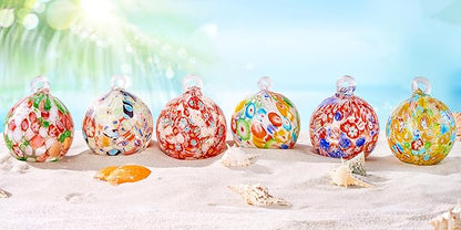 Hand Blown Glass Witch Ball,Glass Ornament Hanging Garden Gazing Ball Indoor Outdoor Home Décor. (3)