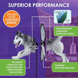 Premier Kites Petite Spinner Husky – Whimsical Wind Spinner for Yard & Garden, Durable Weather-Resistant Fabric, Easy to Assemble, Outdoor Decor for Patios, Lawns, and More