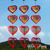 DJUAN Heart Wind Spinners Outdoor Garden Decor,Mini Yard Lawn Ornaments Metal Wind Spinner with 360 Degree Swivel Hook, Christmas,Luau Party,Tropical Party Decorations,Gifts for Mom,Women