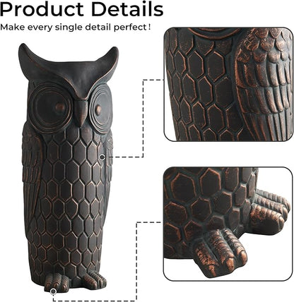 Wallowa Large Outdoor and Indoor Statue, 40"-32" inches Garden Sculptures & Statues, Faux Stone Owl Sculpture Set of 2, Garden Decoration, Large Free Standing Statue for Living Room, Porch, Backyard