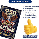 250 Anniversary USA Garden Flag, 4th of July Garden Flag America Patriotic Banner 250 Years of Freedom Yard Sign Eagle Design Double-Sided Waterproof 1776-2026 Commemorative Flag 12x18 Inch