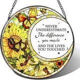 Thank You Gifts, Stained Glass Suncatcher Ornament, Window Hanging, Going Away/Goodbye, Appreciation, Retirement Gifts for Women, Men, Coworker, Boss, Friend | Retirement Party Decorations - Style D