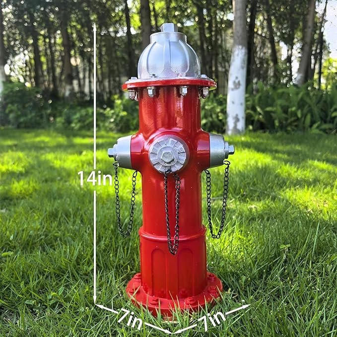 Garden Fire Hydrant Outdoor Statues,Sculpture for Dog to Peed on Yard Decor,Fire Hydrant Puppy Pee Training Post Figurine,Funny Decor Statues for Backyard Patio Lawn Porch White