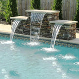 AquaMiracle Pond Waterfall Kit with LED Lights, All-in-1 Stainless Steel Spillway with 800GPH Water Pump, Outdoor Waterfall Fountain for Garden, Backyard & Pool Decor (18inch)