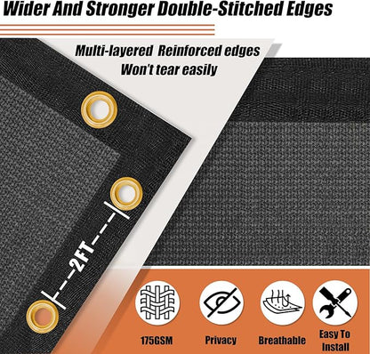 KANAGAWA 4ft x 50ft Privacy Screen Fence, 90% Blockage Heavy Duty 175 GSM Fencing Mesh Net Cover for Outdoor Wall Garden Yard Backyard 40 Cable Zip Ties Included Grey