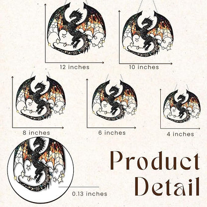 Celestial Dragon Acrylic Suncatcher, Boho Suncatchers for Window Hanging Ornament, Stained Glass Effect Art Garden Decor for Fantasy Lover, Gifts for Mother's Day, Mom, Grandma, Wife, Women, Nana