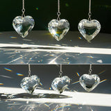 H&D HYALINE & DORA 50mm Clear Crystal Heart Suncatcher Set of 3 Suncatcher for Window Crystal Heart Sun Catcher Hanging Ornament Rainbow Maker Gifts for Mom, Grandma, Friends
