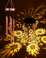 Butterfly Solar Wind Chimes - Metal Sunflower Windchimes with Lantern Outside Hanging Solar Lights Decor Gifts Garden Lawn Patio Yard Decoratoin Christmas Birthday Gift for Women Mom Grandma