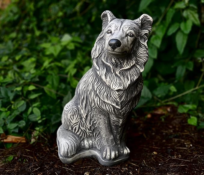 Large collie dog statue Cement collie ornament Garden collie decoration Custom dog figurine Concrete dog statue Stone dog memorial sculpture Concrete westie dog Unique large collie dog garden decor