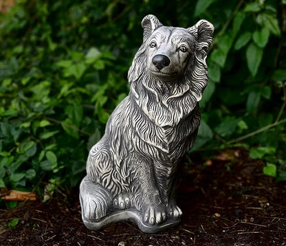 Large collie dog statue Cement collie ornament Garden collie decoration Custom dog figurine Concrete dog statue Stone dog memorial sculpture Concrete westie dog Unique large collie dog garden decor