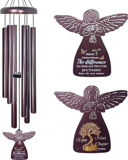 Retirement Gift for Woman - 32" Angel Retirement Wind Chimes for Outside with Beautiful Sounds, 2026 Next Chapter Gifts, Thoughtful Going Away Gifts Ideas for Coworkers, Teachers, Friends