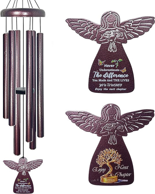 Retirement Gift for Woman - 32" Angel Retirement Wind Chimes for Outside with Beautiful Sounds, 2026 Next Chapter Gifts, Thoughtful Going Away Gifts Ideas for Coworkers, Teachers, Friends