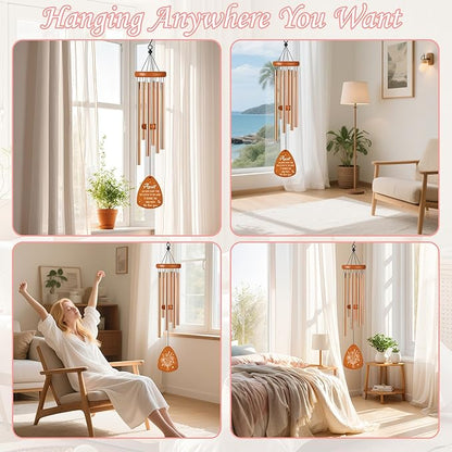 Aunt Wind Chimes for Outside, Gifts for Aunt Windchimes Outdoors for Patio Porch Garden Yard Hanging, Mothers Day Birthday Gifts for Women Aunts from Niece Nephew