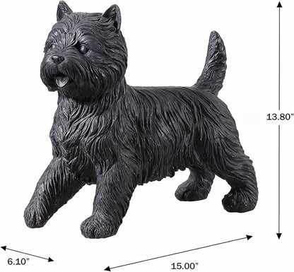 Hi-Line Gift Ltd. Cairn Terrier Statue Black Life Size Home Decor Garden Yard Statue