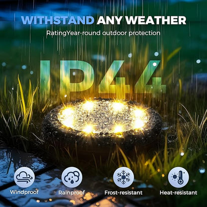 SOLPEX Mini Solar Ground Lights, 20 Pack Solar Lights Outdoor Waterproof, Landscape Lighting for Garden Pathway Driveway Walkway (Warm White)