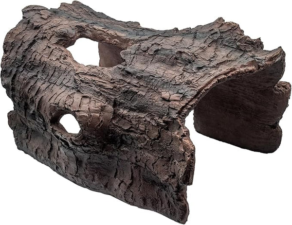 Faux Log Fish Cave, Fish Hide & Aquarium Cave for Koi Pond Decor All-Weather Predator Protection Shelter Durable Pond Decorations for Ponds, Aquariums and Terrariums
