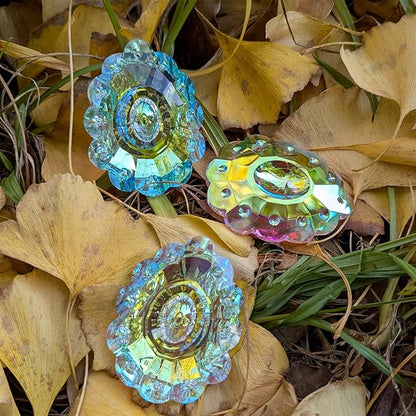 Crystal Prism DIY Suncatchers, 3PC AB Flower Prism Hanging Crystal for Windows, Chandeliers, Garden and Home Decor