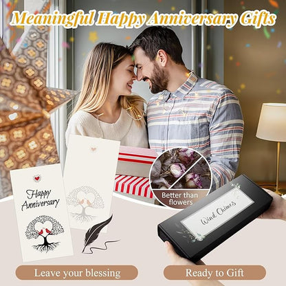 30th Anniversary Wind Chimes Gifts for Men Women,Romantic 30 Year Anniversary for Couples, Wife, Husband, Parents, Friends, 30th Wedding Gifts Idea of Happy Anniversaries Decorations,Black