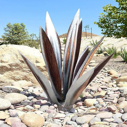 Tequila Rustic Sculpture,Rustic Hand Painted Metal Agave Plant,DIY Metal Plant Garden Yard Sculpture,Silver Tequila Rustic Sculpture Metal Agave Plant Iron Art Agave Sculpture Statue