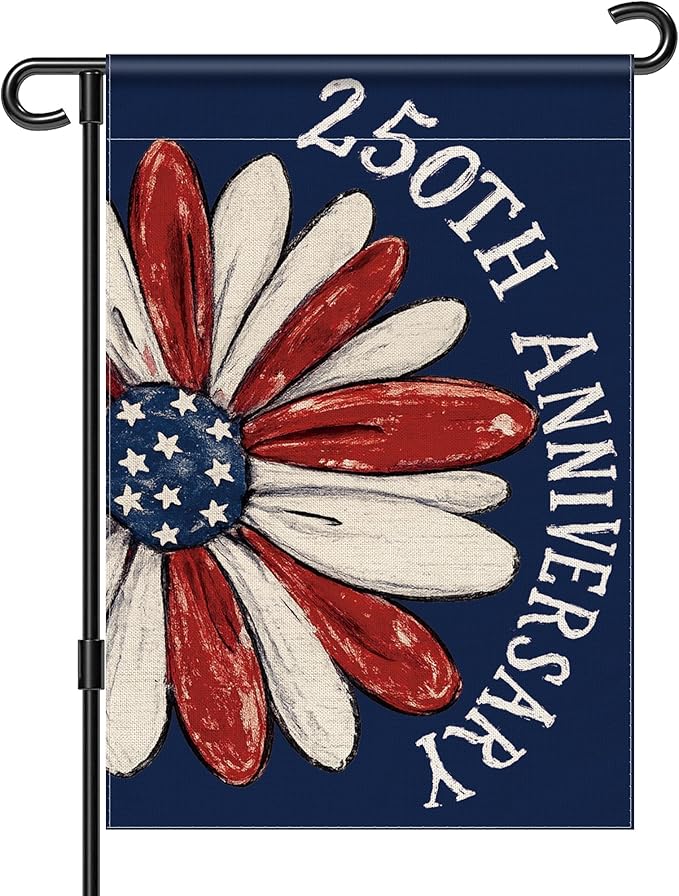 250th Anniversary America Garden Flag, 250 Anniversary USA Flag Patriotic Banner 250 Years of Freedom Yard Sign 4th of July Double-Sided Waterproof 1776-2026 Commemorative Flag 12x18 Inch