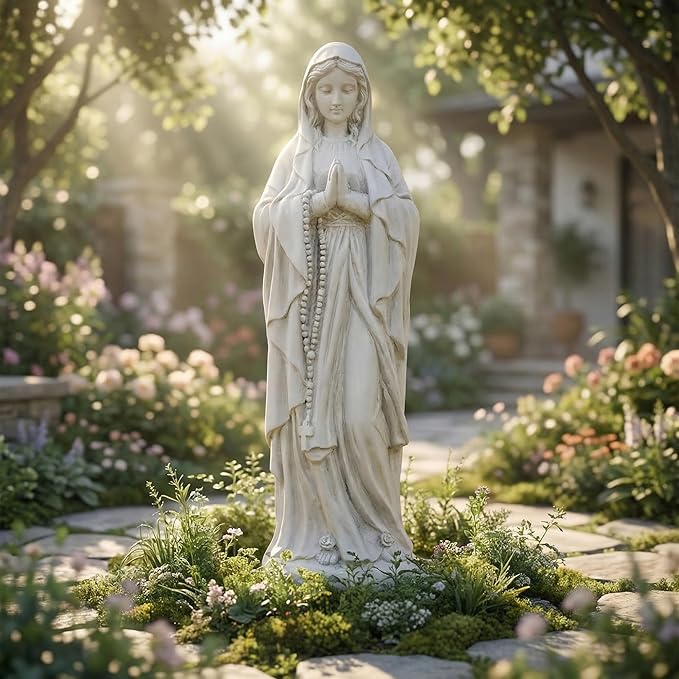 Virgin Mary Praying Statue, Outdoor 30 Inch Tall Large Religious Garden Statue, Blessed Mother Outdoor Statue, Virgen De Guadalupe Statues for Yard, Patio, Home Decor