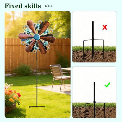 WENYLE Wind Spinners Outdoor Metal Large 360 Degrees Kinetic Wind Sculptures& Spinners Yard Art Outdoor Garden Decor