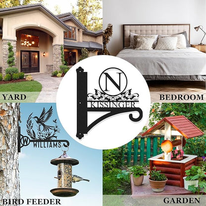 Custom Name Decorative Metal Wall Hook Indoor and Outdoor | Personalized Wall Mounted Hanging Plant Hooks for Plant Lovers | Customizable Wind Chimes Hangers | Home Decor Gift for Mom Grandma