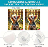 BlissYard Spring Summer Garden Flag 12x18 Inch Dog Flag Double Sided Yorkshire Terrier Butterfly Garden Flags Outdoor Yard Lawn Porch Patio Decor Banner for Pet Lovers