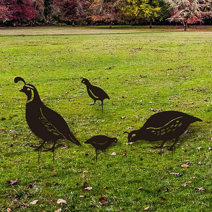 4Pcs Quail Animal Statue Garden Ornaments Yard Sign Quail Sculpture Easter Decors Garden Stakes Photographic Props Garden Decor for Outdoor