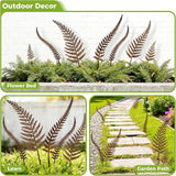 KODIBO 7-Pack Decorative Garden Stakes, Mixed Size Metal Fern Stakes, Rusty Metal Flowers Wall Decor, Yard Ornaments Outdoor and Garden Decorations, Flower Bed Lawn Yard Courtyard Decor