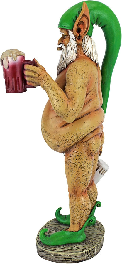 Design Toscano QM14020 Garden Gnome Statue - Otto Fully Krausened Elf Gnome - Naughty Gnomes - Drunk Gnome Statue full color