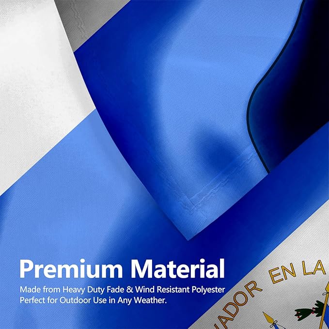 El Salvador And Hondurans Honduras Flag 3x5 Ft Double-Sided Printed Indoor/Outdoor Flag Polyester Fabric Decorative Banner With 2 Brass Grommets 3x5 Foot National Flags For Outside