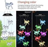 Crystal Dog Solar Wind Chimes Outdoor Color Changing Solar Mobile Lights LED Solar Powered Wind Chimes for Home Party Yard Garden Decor, Gifts for mom Birthday Gifts