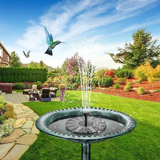 AISITIN Solar Bird Bath Fountain Pump, Solar Fountain for Bird Bath with 6 Nozzles, Solar Powered Water Fountain Pump for Garden, Ponds, Pool, Fish Tank and Outdoor