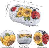 Ladybug Garden Stepping Stones, 4.1"×3.7" Decorative Ladybugs Sunflower Concrete Stepping Stone, Plant Kindness Gardening Gifts for Outside Yard Walkway Pathway Patio Lawn Spring Home Decor