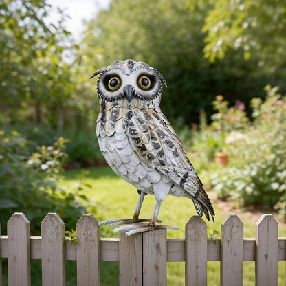 Shorayn Metal Owl Decor Garden Statue Outdoor Sculpture Yard Art for Patio Lawn Backyard Home Decoration Great Gifts