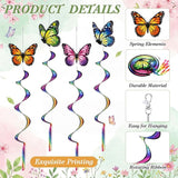 Gerrii 4 Pcs Spring Butterfly Windsock for Outside Monarch Butterfly Wind Spinner Hanging Decor Springtime Wind Twister Windmill for Yard Garden Patio Home Supply