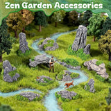 Warmtree 12 Pcs Diorama Rocks Fake Rock Miniature Stone Statue for Diorama Supplies, Micro Train Landscape, Railway Sand Table, Zen Garden Accessories