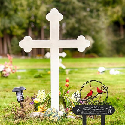 Rngmsi Cardinal Grave Decorations for Cemetery, Metal Memorial Stakes Grave Decorations for Loss of Mother Father Cardinal Decor Plaques Markers for Cemetery Humans Outdoor Yard Garden