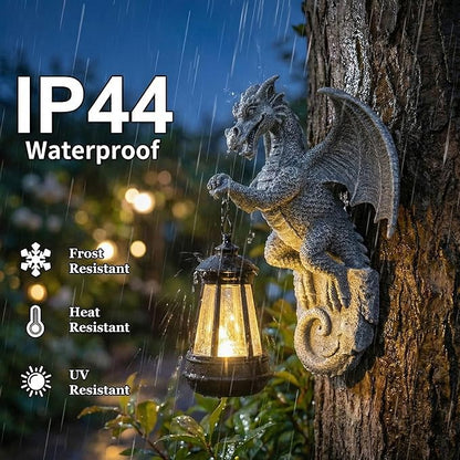 Dragon Tree Hugger Solar Lantern Garden Statue Dragon Lamp Decor Figure Outside Outdoor Yard for Women Mom Grandma