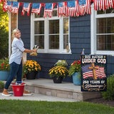 250th Anniversary America USA Garden Flag for Outside, One Nation Under God 250 Years of Blessings 1776-2026 Cross Double-Sided Waterproof Yard Flag 12x18 Inch for 4th of July Memorial Day Decor
