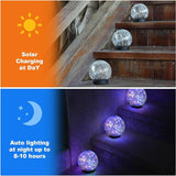 MLKNK Solar Globe Lights Outdoor Waterproof-Solar Balls-Solar Garden Lights-Orbs for Outside 4 Pack Cracked Glass Ball for Lawn Patio Yard Backyard Decorations