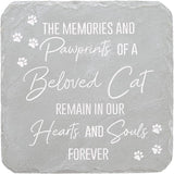 Pavilion Gift Company 25313 Cat Memorial-7.75" x 7.75" Garden Stone, Light Gray, White
