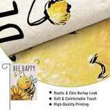 Artofy Spring Summer Bumble Bee Sunflower Small Decorative Garden Flag, Bee Happy Flower Floral Yard Lawn Outside Decor, Honeybee Seasonal Burlap Outdoor Home Decoration Double Sided 12 x 18