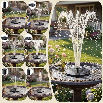AISITIN Solar Water Fountain, 1.4W Solar Bird Bath Fountains with 6 Nozzle, New Upgrade Floating Solar Fountain Pump for Bird Bath, Outdoor, Garden, Pond, Fish Tank, Small Pool