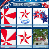 16 Pcs 4th of July Hanging Star Lawn Sign Star Patriotic Yard Signs Decorations Plastic Independence Day Garden Hanging Ornaments for Labor Day Veterans Day Memorial Day Home Garden Yard Tree Decor