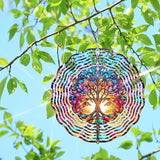 Tree of Life Wind Spinner,3D Stainless Steel Wind Spinner for Yard and Garden 3D Frosted Tree of Life Wind Sculptures Garden Decoration Crafts Ornaments 10Inch